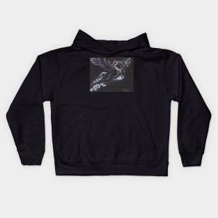 Black Flying Unicorn Kids Hoodie